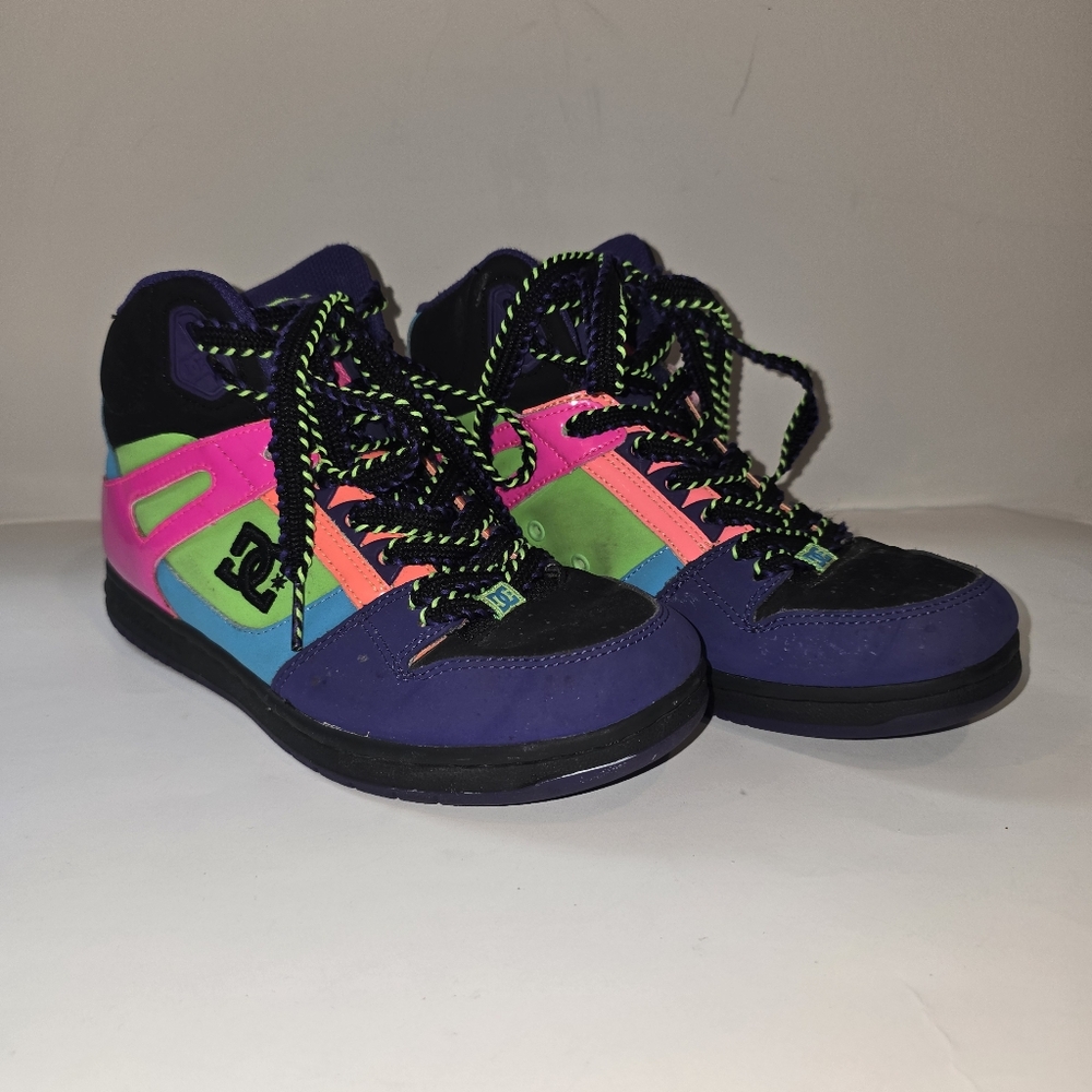 DC Neon Multicolor High-Top Sneakers Size 7 Womens